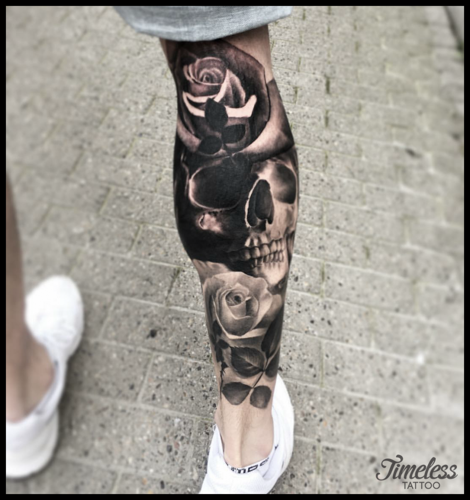 Skull rose legsleeve